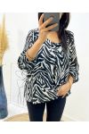 BLOUSE PRINTED ANIMAL BALL EFFECT AH218 ZEBRE
