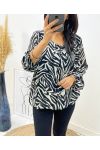 BLOUSE PRINTED ANIMAL BALL EFFECT AH218 ZEBRE