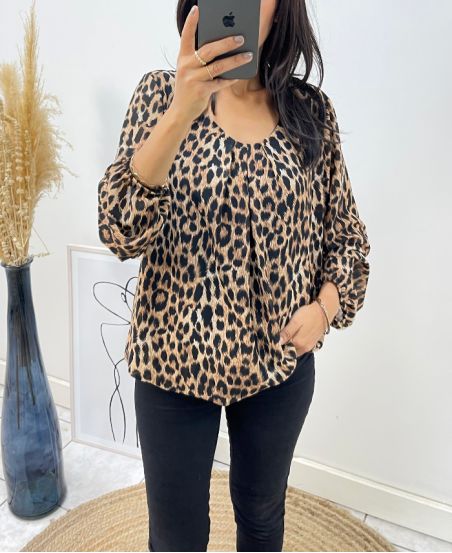 BLOUSE PRINTED ANIMAL BALL EFFECT AH218 I3