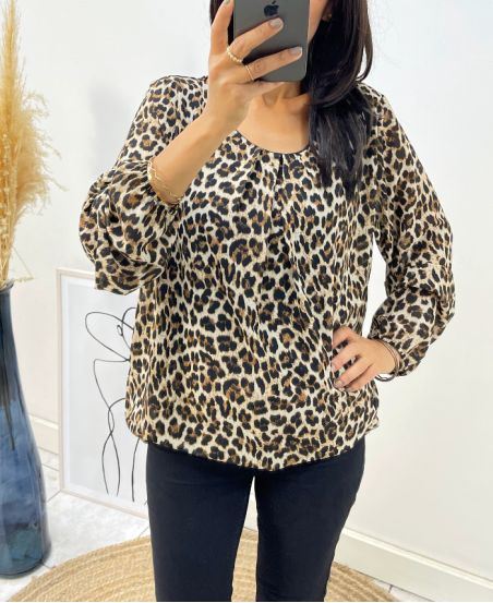 BLOUSE PRINTED ANIMAL BALL EFFECT AH218 I1