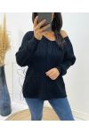 WOOL SWEATER V-NECK TWISTED AH192 BLACK