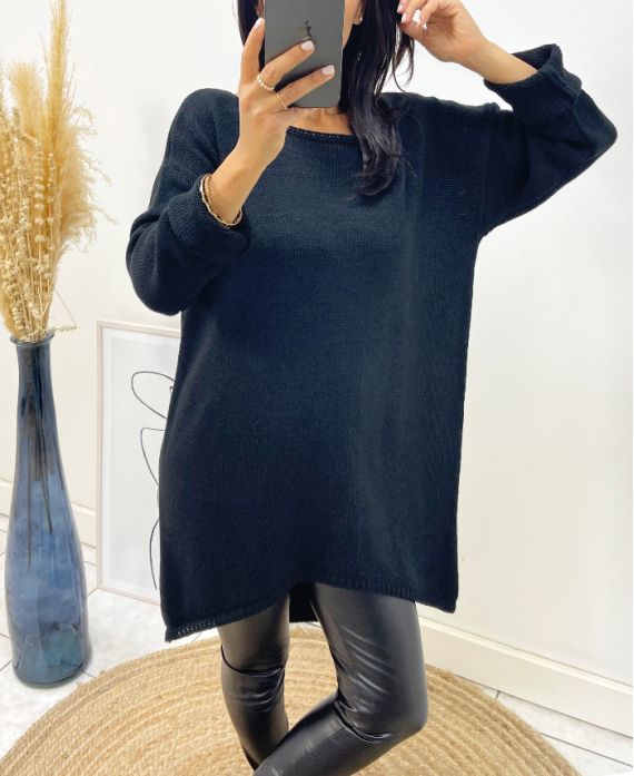 LONG SWEATER AH236 BLACK