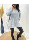 WOOL SWEATER 2 POUCHES AH179 GREY