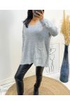 WOOL SWEATER 2 POUCHES AH179 GREY