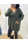 WOOL SWEATER 2 POUCHES AH179 KAKI