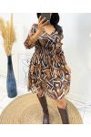 ROBE VOILAGE EFFET BRILLANT PE280 CHOCOLAT