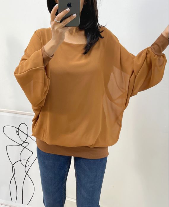 TOP DOUBLE CURTAIN AH313 CAMEL