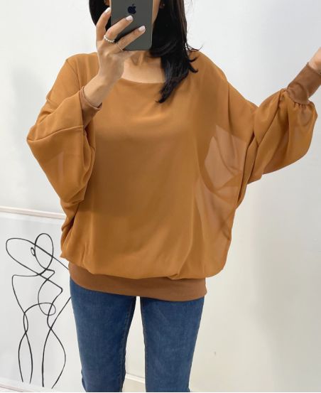 TOP DOUBLE CURTAIN AH313 CAMEL