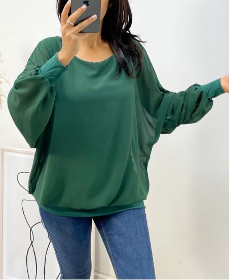 TOP DOUBLE CURTAIN AH313 GREEN