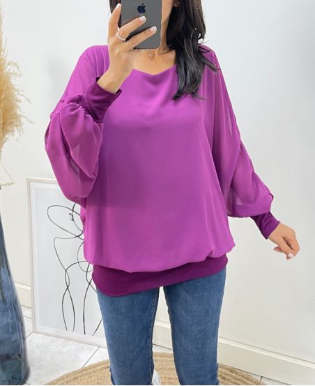 TOP DOUBLE CURTAIN AH313 PRUNE