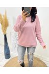 MAGLIONE SPALLE PERLE 12031 ROSA