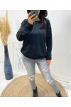 SWEATER SHOULDERS PEARLS 12031 BLACK