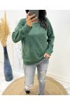 SWEATER SHOULDERS PEARLS 12031 GREEN