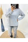 SWEATER SHOULDERS PEARLS 12031 GREY