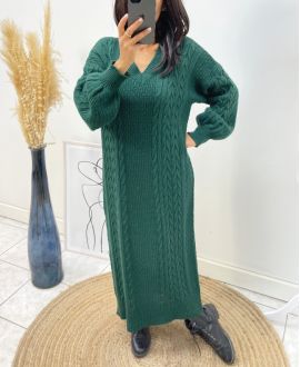 LONG KNIT DRESS AH340 KAKI