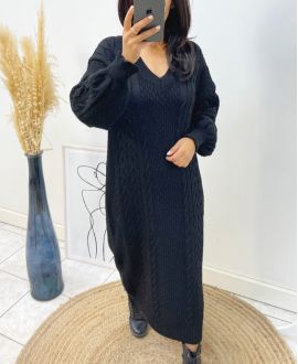 LONG MESH DRESS AH340 BLACK