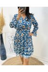 ROBE IMPRIMEE PE44 BLEU