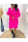 PULL ROBE COL MONTANT AH197 FUSHIA