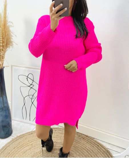 LONG SWEATER AH197 FUSHIA