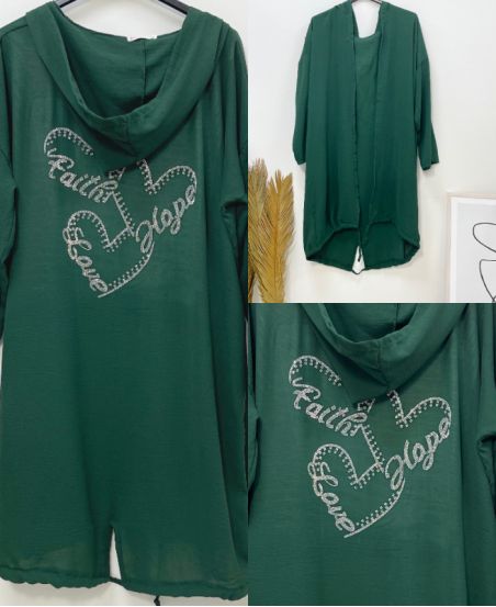 FINE WAISTCOAT RHINESTONES HOPE AH382 GREEN