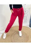 RIEM BROEK GESP S-M-L-XL AH345 BORDEAUXROOD