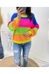 MULTICOLORED STRIPE PULLOVER AH413 ROYAL BLUE