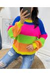 MULTICOLORED STRIPE PULLOVER AH413 ROYAL BLUE