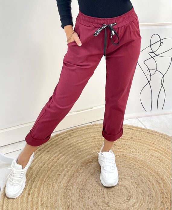 PANTALON CASUAL AH422 BURDEOS