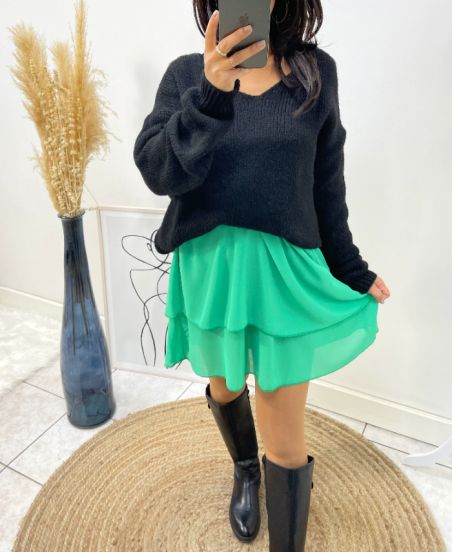 PLAIN SHORT SKIRT 1162 EMERALD GREEN