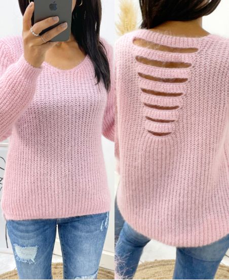 SOFT OPEN BACK PULLOVER AH153 PINK
