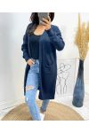 GILET TASCA LUNGA AH490 BLU NAVY