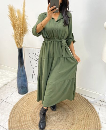 ROBE LONGUE 1943 VERT MILITAIRE