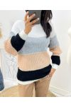 PULLOVERS MULTICOLOR SHA21 BLANC