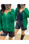 SHORT BUTTON VEST AH507 EMERALD GREEN
