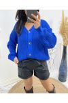 KÖNIGSBLAUE WESTE MIT KURZEN KNÖPFEN AH507