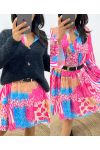 OVERSIZED DRESS PRINTED PE871 FUSHIA