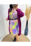 PE871 PRINTED OVERSIZED DRESS LILAC