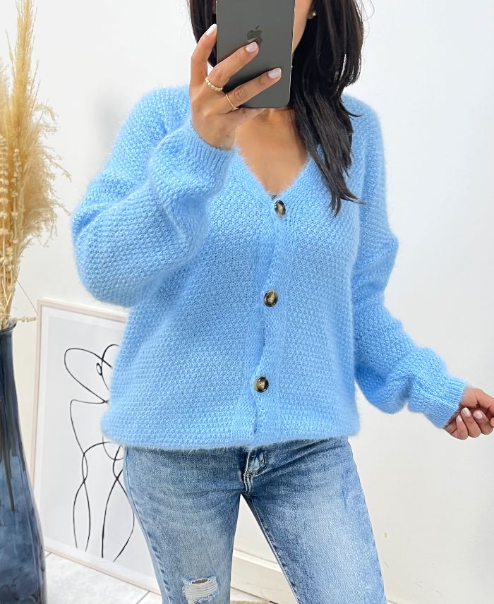 Gilet bleu ciel femme hotsell