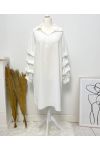 COLLECTION CURVY ROBE A MANCHES BOUFFANTES AH562 BLANC