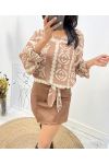 BLUSE ZUM BINDEN 1989 BEIGE