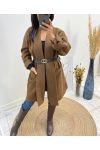 FREE COAT + BELT AW588 CHOCOLATE