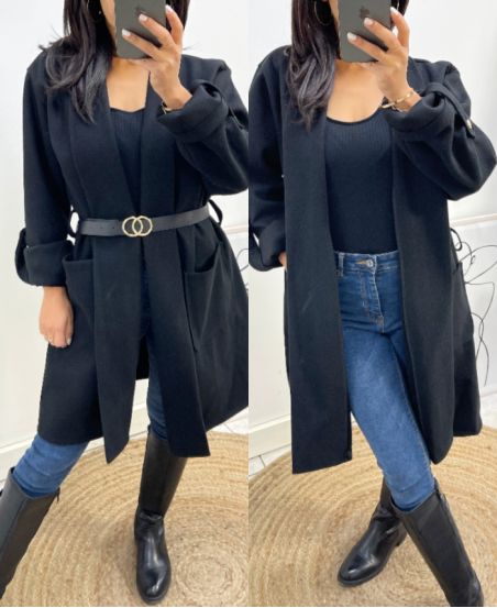 JACKET + BELT FREE FW588 BLACK