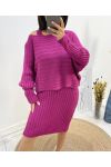 DRESS + MATCHING SWEATER SET AW600 PLUM