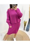 DRESS + MATCHING SWEATER SET AW600 PLUM