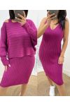 DRESS + MATCHING SWEATER SET AW600 PLUM