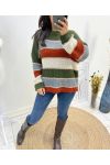 MULTICOLORED SWEATER LUREX AH634 KHAKI