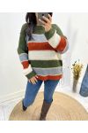 MULTICOLORED SWEATER LUREX AH634 KHAKI