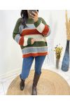 MULTICOLORED SWEATER LUREX AH634 KHAKI