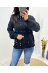 PULLOVER PERLE AH657 NOIR