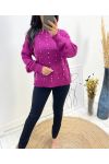 PEARL SWEATER AH657 PLUM